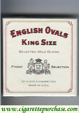 English Ovals Selected Mild Blend King Size cigarettes wide flat hard box